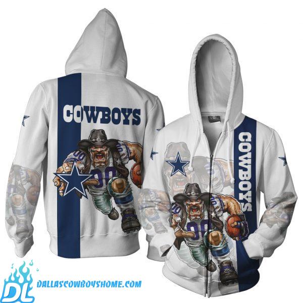 Dallas Cowboys Hoodies Mens No8 Mascot 3D Ultra Cool - Dallas