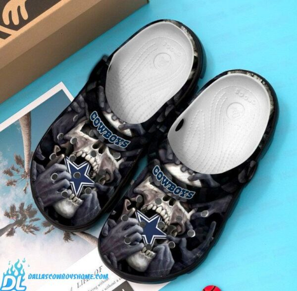 Dallas Cowboys Skulll Crocband Nfl Crocs Clog Shoes
