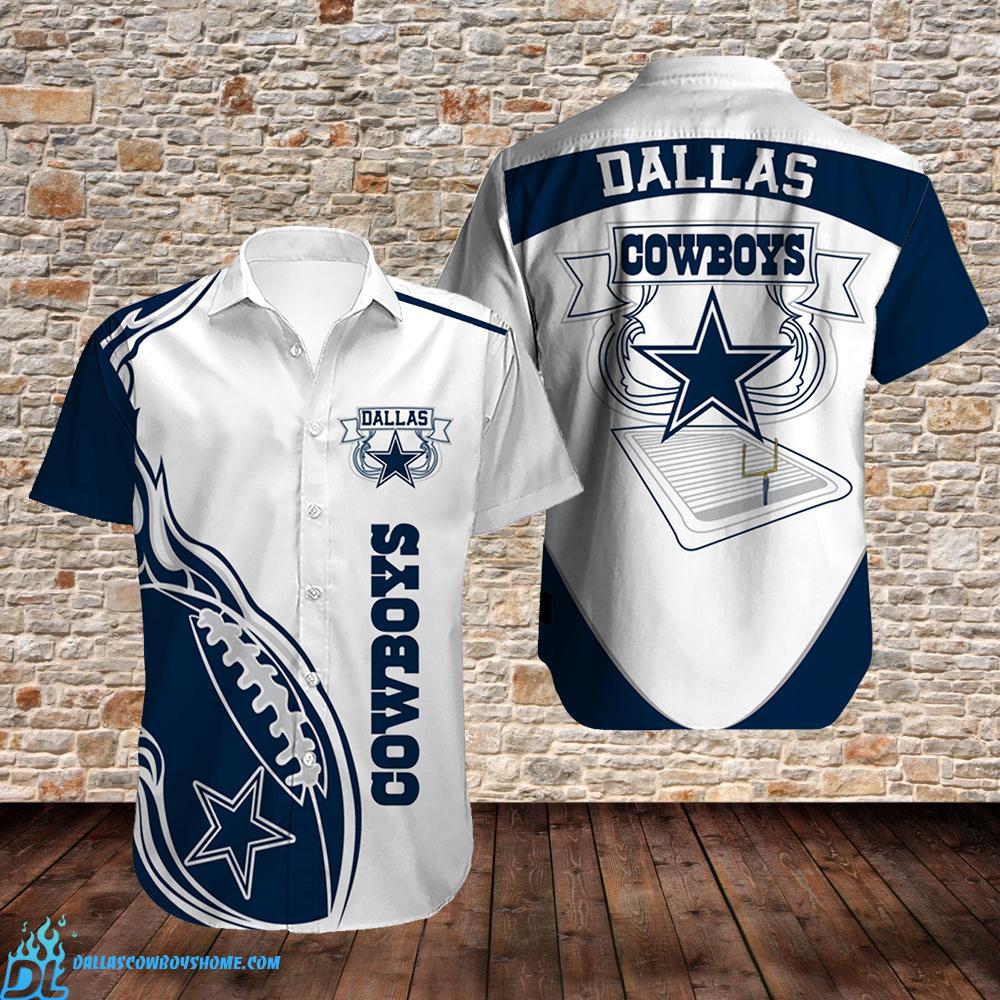 Cowboys NFL Mens Hawaiian Button Up Shirt - Dallas Cowboys Home