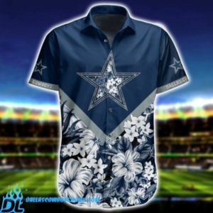 Cowboys Hawaiian Shirt Tropical Flower Short Sleeve 2021