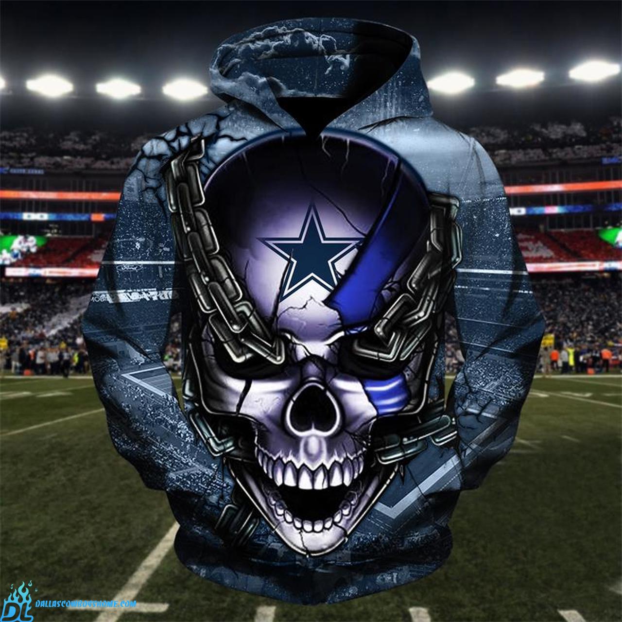 Dallas Cowboys Hoodie 3D Skull - Dallas Cowboys Home