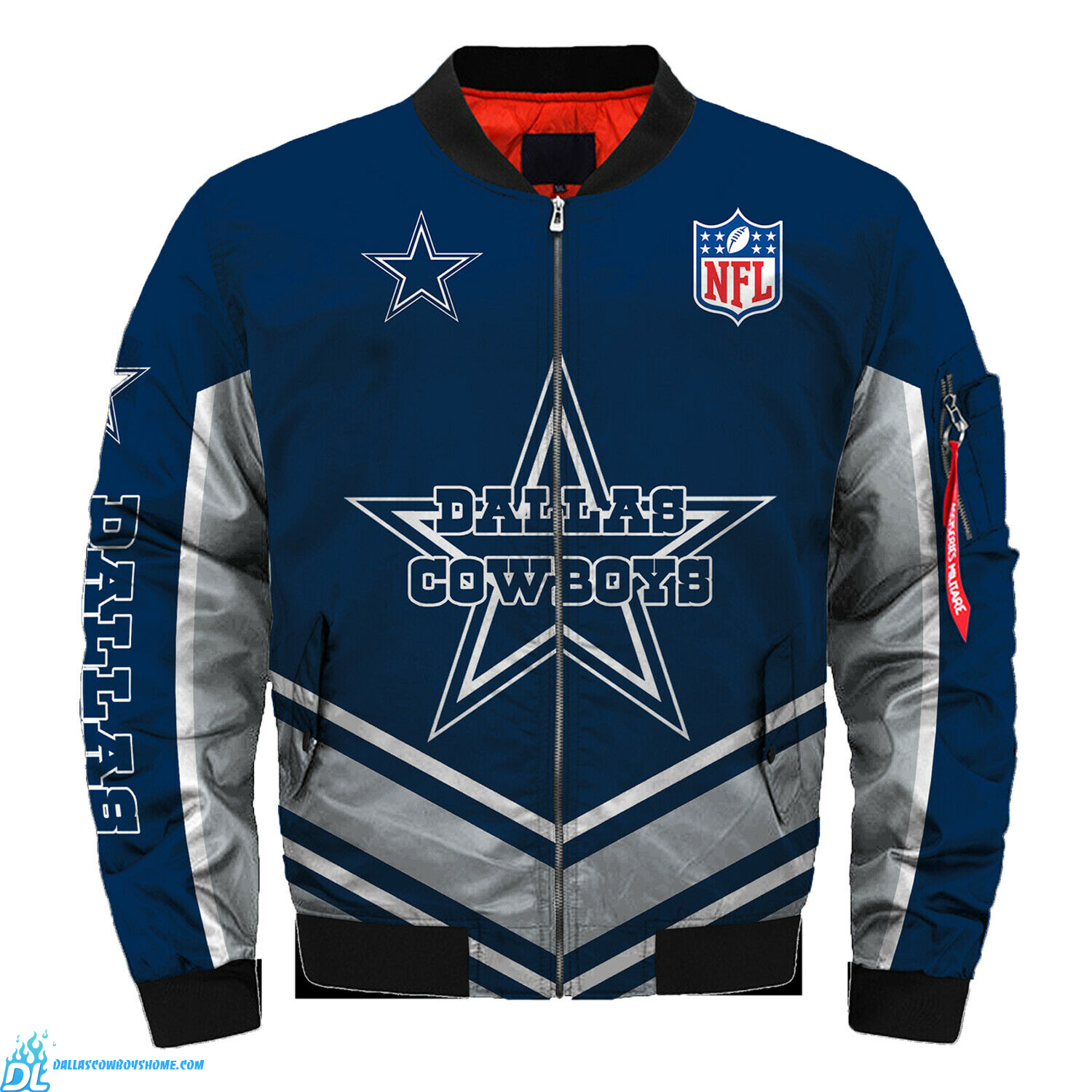 Dallas Cowboys bomber jacket suitable for men and women Top trending 2021 Dallas Cowboys custom design 3D Bomber Jacket