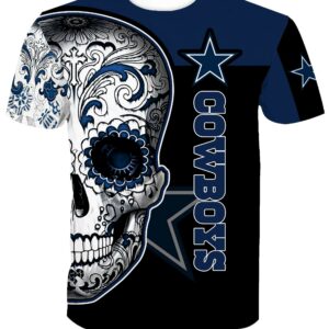 Sugar skull Dallas Cowboys all over print t-shirt