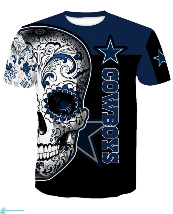Sugar skull Dallas Cowboys all over print t-shirt