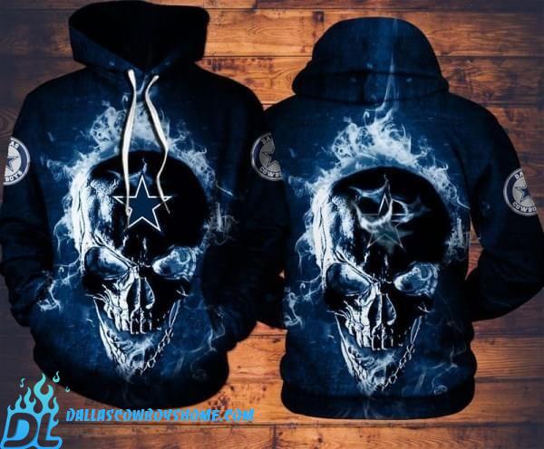 Dallas Cowboys Skull hoodie custom for men - Dallas Cowboys Home