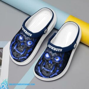 Dallas Cowboys crocs blue skull custom