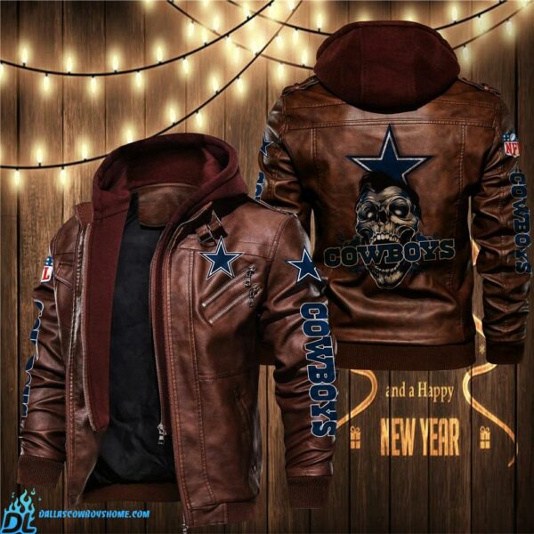 Dallas Cowboys brown leather jacket