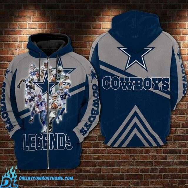 Dallas Cowboys zip up hoodie custom football team - Dallas Cowboys Home