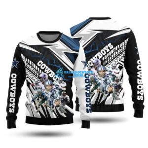 Dallas Cowboys sweater men's black and white