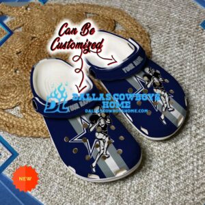 Custom Crocs Dallas Cowboys Football Player Clog Shoes