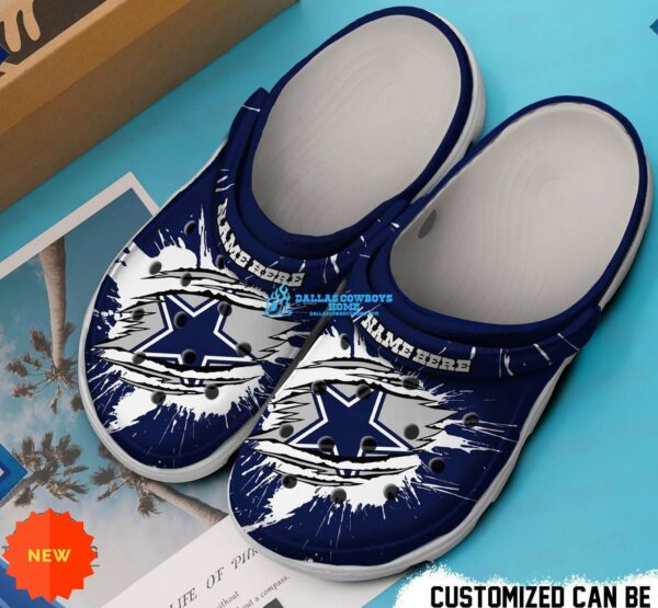 Dallas Cowboys Crocs Personalized Dcowboys Football Ripped Claw Clog Shoes
