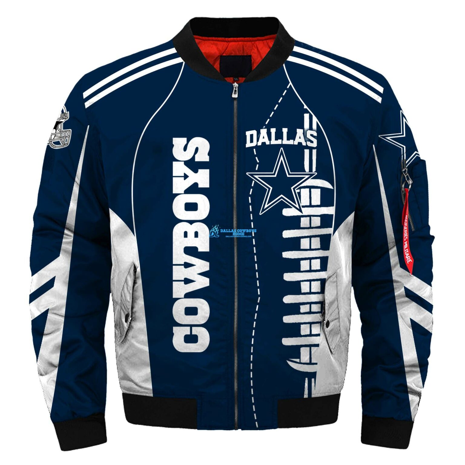 Dallas Cowboys Home Custom Bomber Jacket Print Full - Dallas Cowboys Home