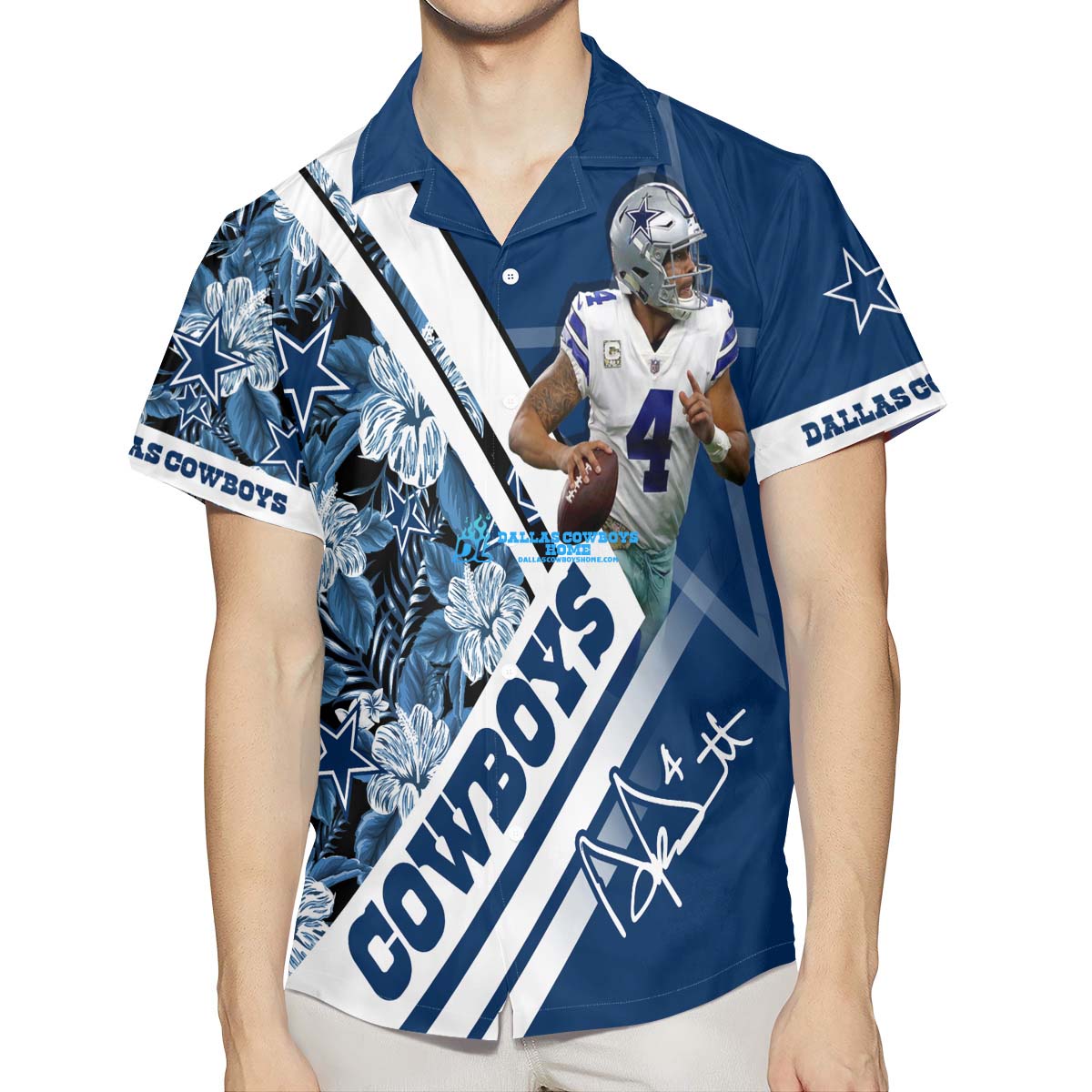 Custom Dallas Cowboys Men's Legend White Color Rush T-Shirt