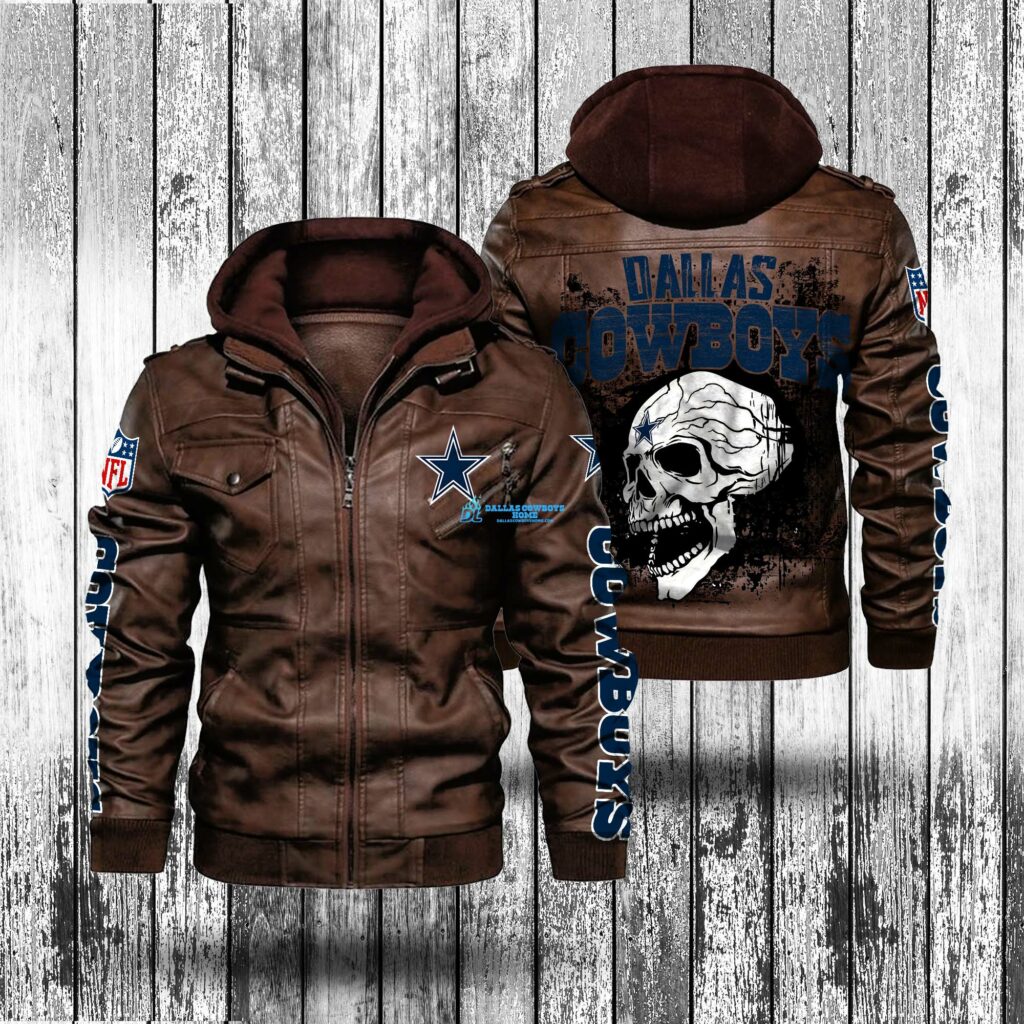 Men's Motorcycle Custom Dallas Cowboys Brown Leather Jacket - Dallas ...