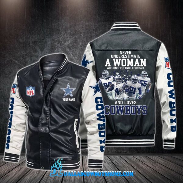 Custom Name Dallas Cowboys Leather Jacket Print Full