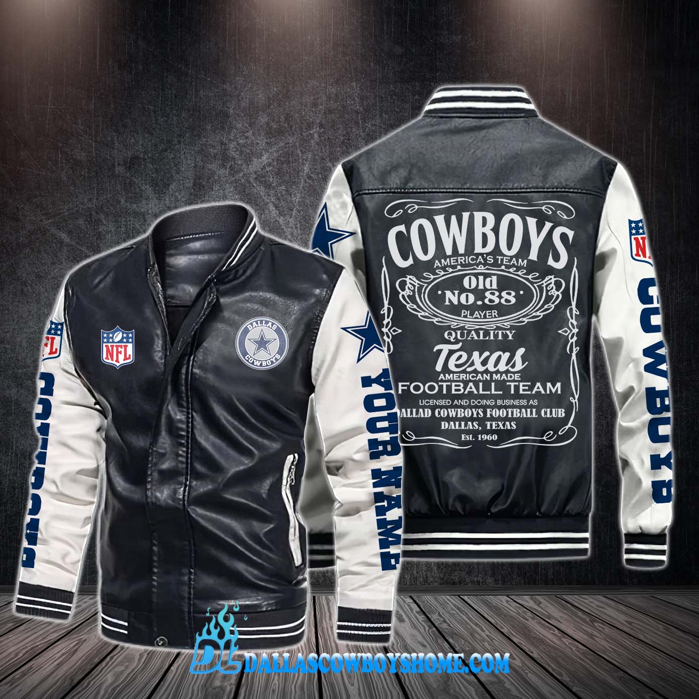 men dallas cowboys letterman jacket