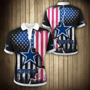 American Flag Dallas Cowboys Shirts, Custom Dallas Cowboys Polo Shirt, NFL Dallas Cowboys Sleeve Shirt