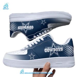 Blue Caro Dallas Cowboys Shoes, Custom Dallas Cowboys Air Force 1, NFL Dallas Cowboys Sneakers Print Full