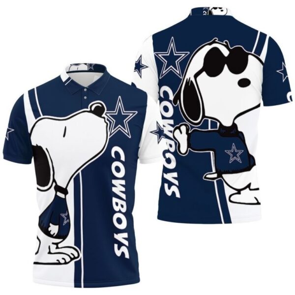 Snoopy Dallas Cowboys Shirts, Custom Dallas Cowboys Polo Shirts, NFL Dallas Cowboys Sleeve Polo