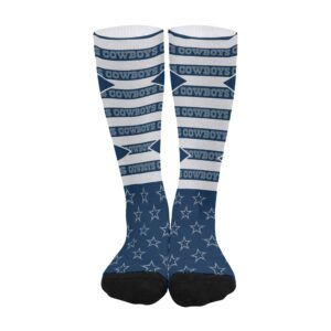 Vintage Dallas Cowboys Socks, Custom Dallas Cowboys Long Socks, NFL Dallas Cowboys Cotton Socks Print Full