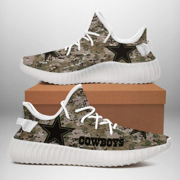 Army Dallas Cowboys Shoes, Custom Army Dallas Cowboys Yeezys Print Full, NFL Dallas Cowboys Sneaker For Men And Women