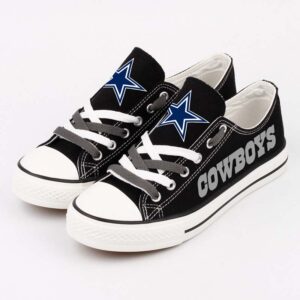 Dallas Cowboys Canvas Shoes, Custom Name Dallas Cowboys Low Top Shoes For Love, NFL Dallas Cowboys Sneakers Running