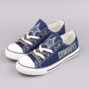 Dallas Cowboys Canvas Shoes, Custom Name Dallas Cowboys Low Top Shoes For You And Your Family, NFL Dallas Cowboys Sneakers