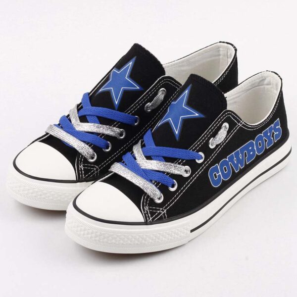 Dallas Cowboys Canvas Shoes, Custom Name Dallas Cowboys Low Top Shoes, NFL Dallas Cowboys Sneakers For Men And Women