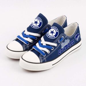 Dallas Cowboys Canvas Shoes For Family, Custom Name Dallas Cowboys Low Top Shoes Best Gift, NFL Dallas Cowboys Sneakers
