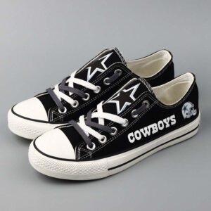 Dallas Cowboys Canvas Shoes Gift For Fan Sport, Custom Name Dallas Cowboys Low Top Shoes, NFL Dallas Cowboys Sneakers