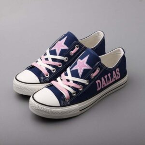 Dallas Cowboys Canvas Shoes Perfect Gift For Fan, Custom Name Dallas Cowboys Low Top Shoes, NFL Dallas Cowboys Sneakers