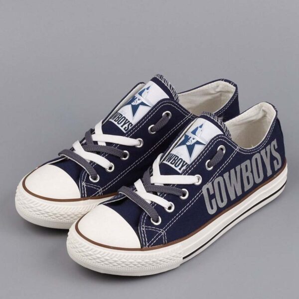 Dallas Cowboys Canvas Shoes Running Sport, Custom Name Dallas Cowboys Low Top Shoes, NFL Dallas Cowboys Sneakers