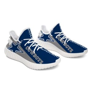 Grey And Blue Dallas Cowboys Shoes, Custom Dallas Cowboys Yeezy Print Full, NFL Dallas Cowboys Sneakers For Fan