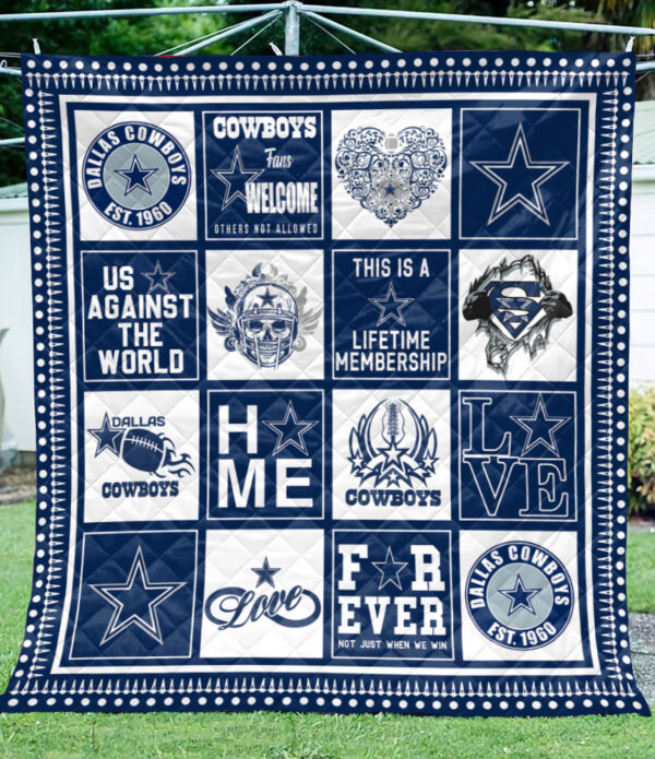 Dallas Cowboys Quilt, Custom Dallas Cowboys Quilt Blanket Best Gift Ever, NFL Dallas Cowboys Breathable Quilt Print Full