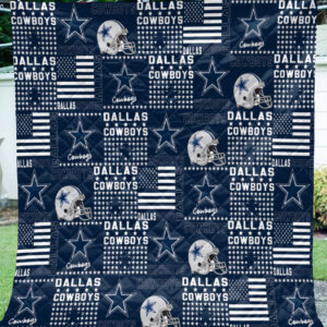Dallas Cowboys Quilt, Custom Dallas Cowboys Quilt Blanket, NFL Dallas Cowboys Breathable Quilt