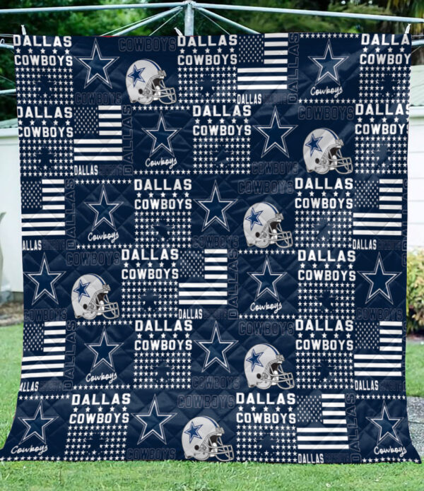 Dallas Cowboys Quilt, Custom Dallas Cowboys Quilt Blanket, NFL Dallas Cowboys Breathable Quilt