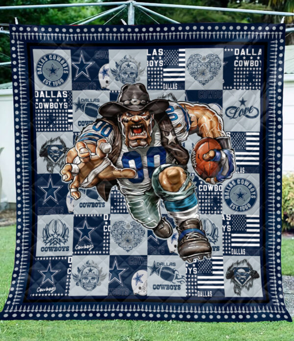Dallas Cowboys Quilt Perfect Gift For Fan, Custom Dallas Cowboys Quilt Blanket, NFL Dallas Cowboys Breathable Quilt