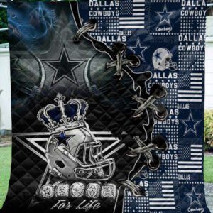 Dallas Cowboys Quilt Print Full, Custom Dallas Cowboys Quilt Blanket, NFL Dallas Cowboys Breathable Quilt Trending