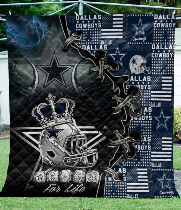 Dallas Cowboys Quilt Print Full, Custom Dallas Cowboys Quilt Blanket, NFL Dallas Cowboys Breathable Quilt Trending