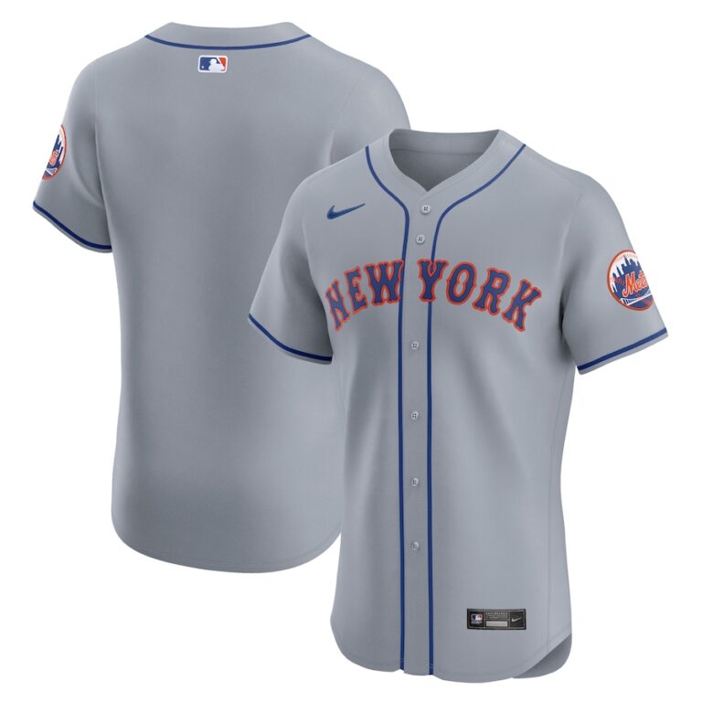 New York Mets Nike Road Vapor Premier Elite Patch Jersey - Gray ...