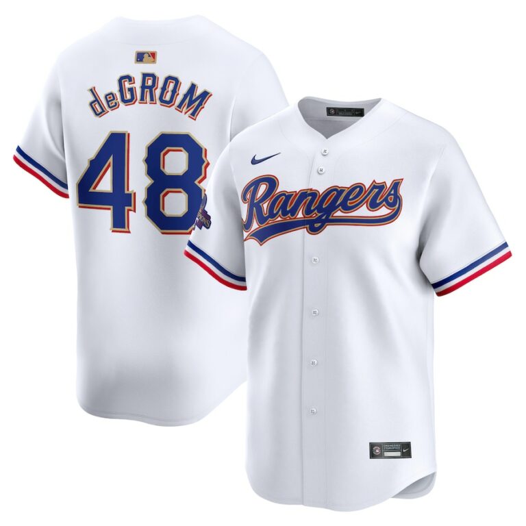 Jacob deGrom Texas Rangers Nike 2024 Gold Collection Limited Player ...