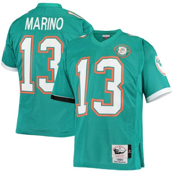 Dan Marino Miami Dolphins 1990 Mitchell & Ness Authentic Throwback Retired Player Jersey - Aqua