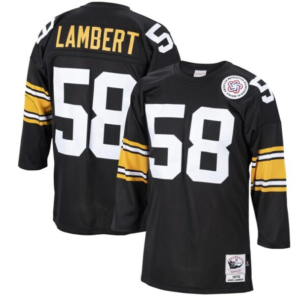 Jack Lambert Pittsburgh Steelers 1975 Mitchell & Ness Authentic Throwback Retired Player Jersey - Black