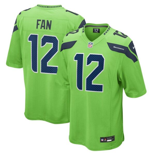 12s Seattle Seahawks Nike  Game Jersey - Neon Green