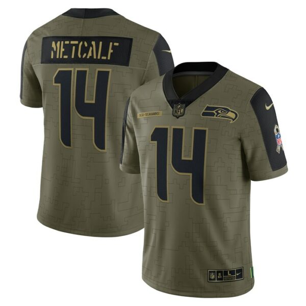 DK Metcalf Seattle Seahawks Nike Salute To Service Limited Player Jersey - Olive