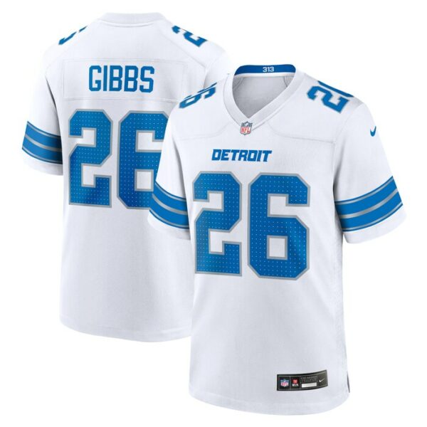 Jahmyr Gibbs Detroit Lions Nike Game Jersey - White