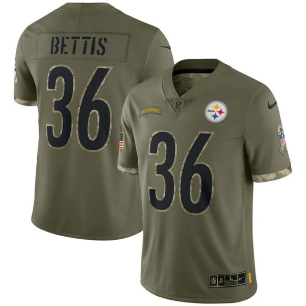 Jerome Bettis Pittsburgh Steelers Salute To Service Retired Player Limited Jersey - Olive