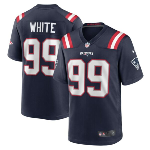 Keion White New England Patriots Nike Team Game Jersey -  Navy