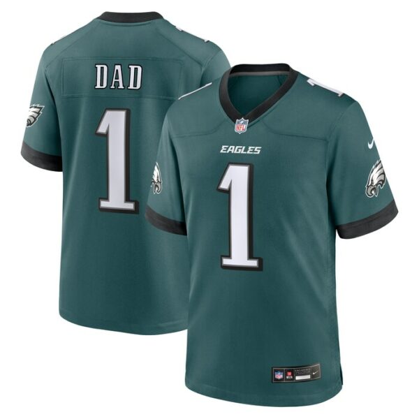 Philadelphia Eagles Nike #1 Dad Game Jersey - Midnight Green