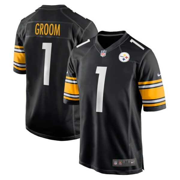 Number 1 Groom Pittsburgh Steelers Nike Game Jersey - Black